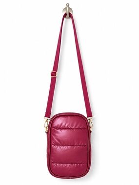 Raspberry Puffer Crossbody Bag